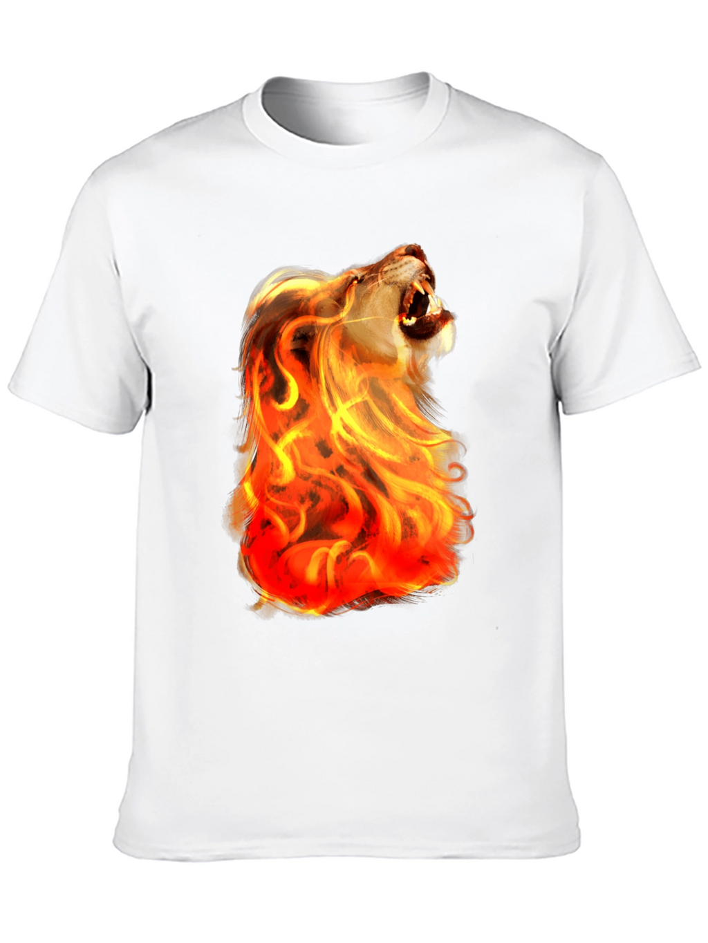 Fiery Lion Graphic Tee - Bold Black Shirt