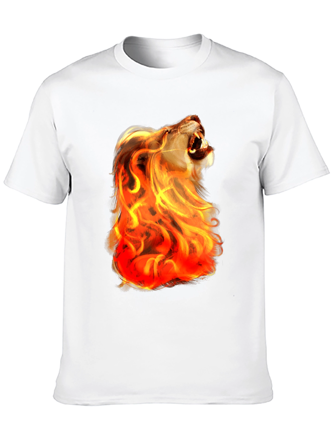 Fiery Lion Graphic Tee - Bold Black Shirt