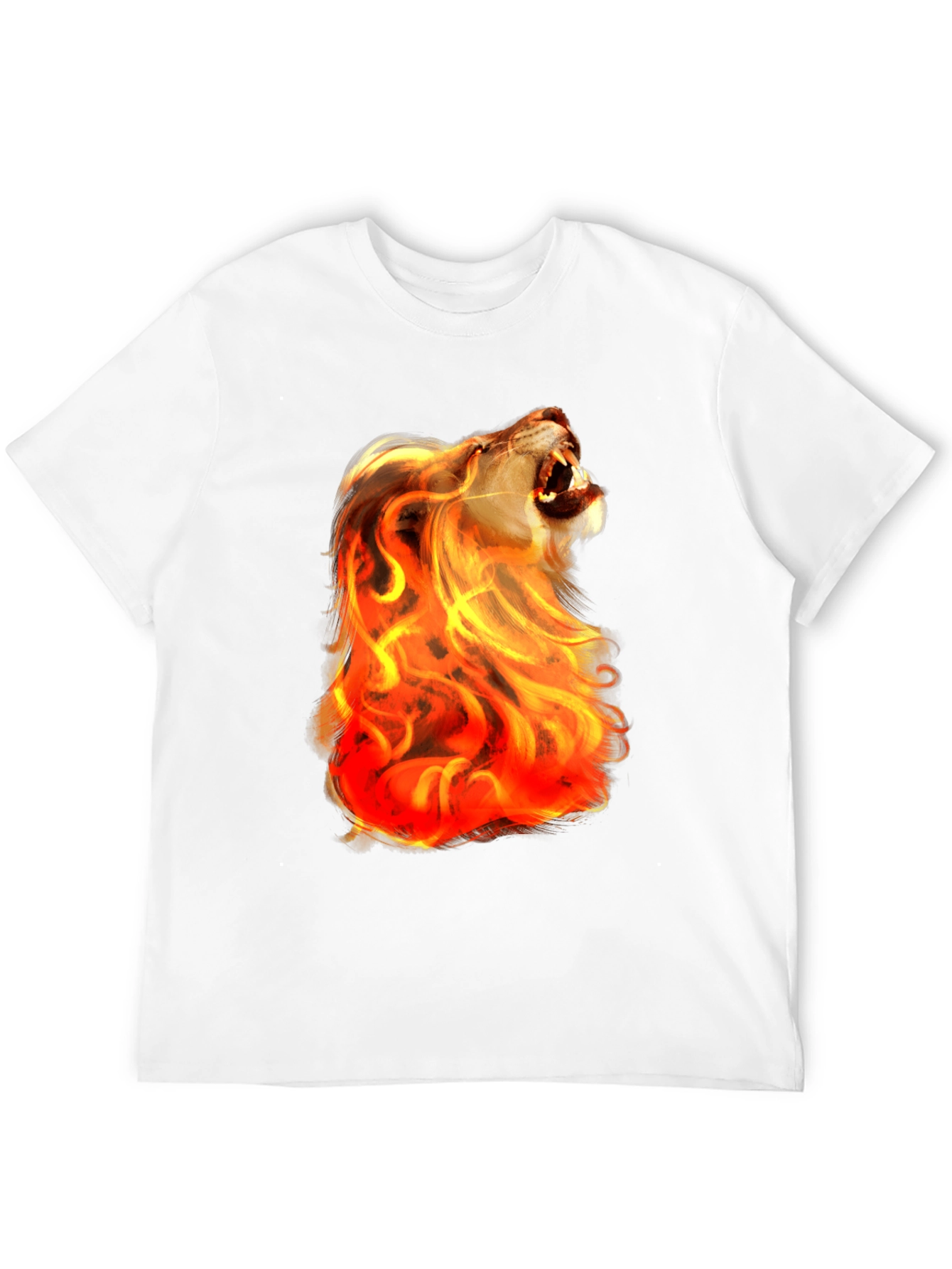 Fiery Lion Graphic Tee - Bold Black Shirt