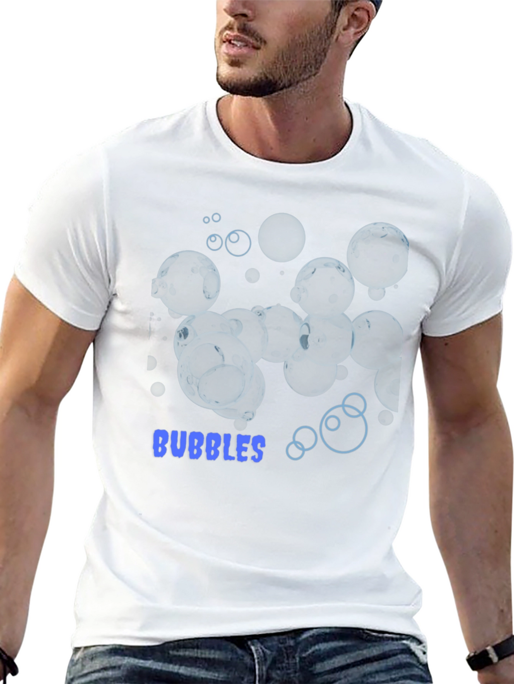 Bubbles Graphic Tee - Stylish Black Cotton T-Shirt
