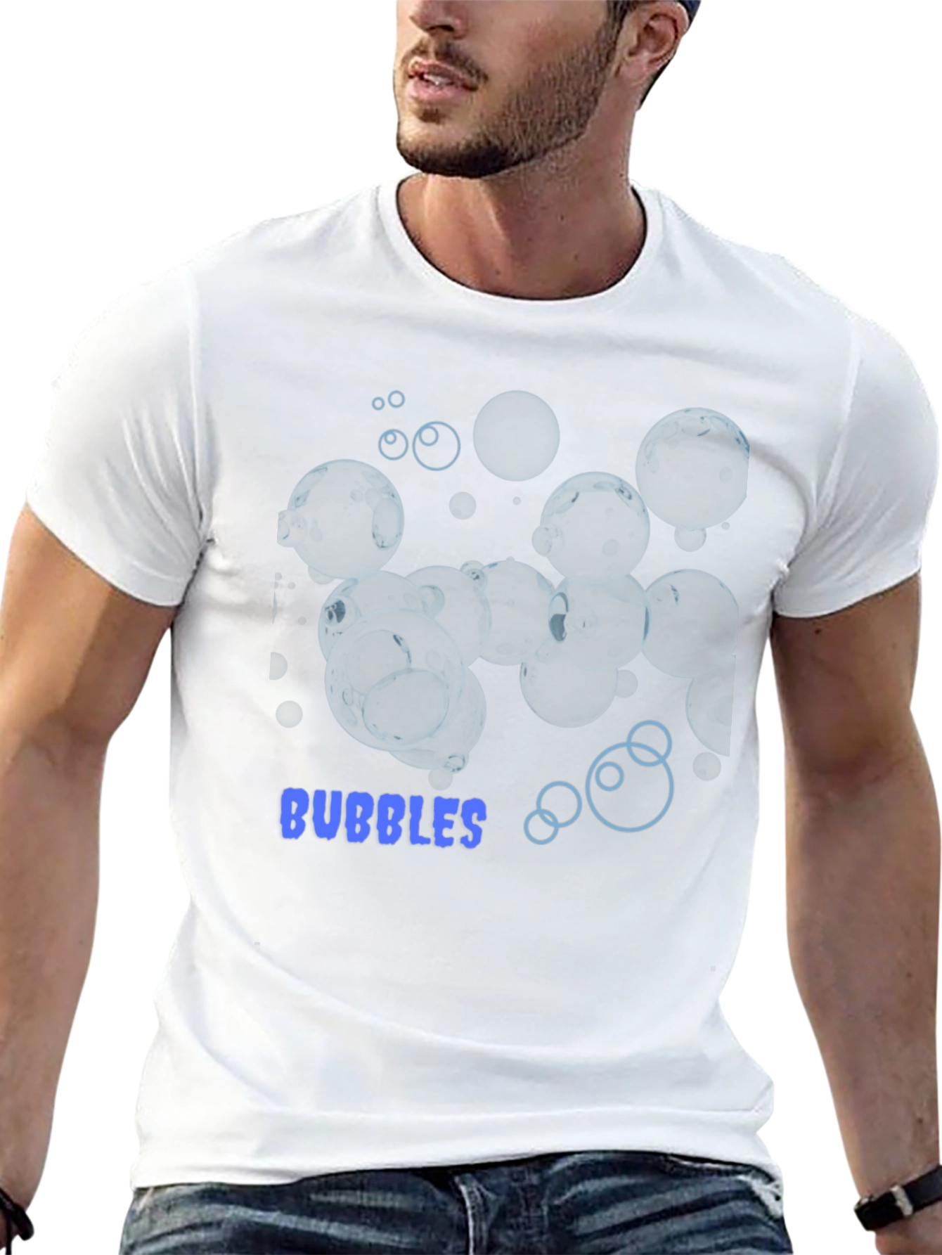 Bubbles Graphic Tee - Stylish Black Cotton T-Shirt