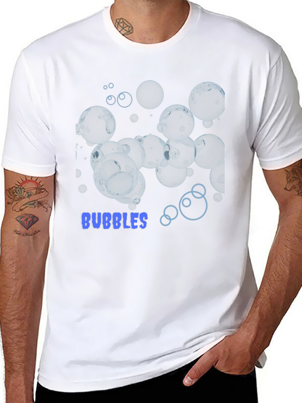 Bubbles Graphic Tee - Stylish Black Cotton T-Shirt
