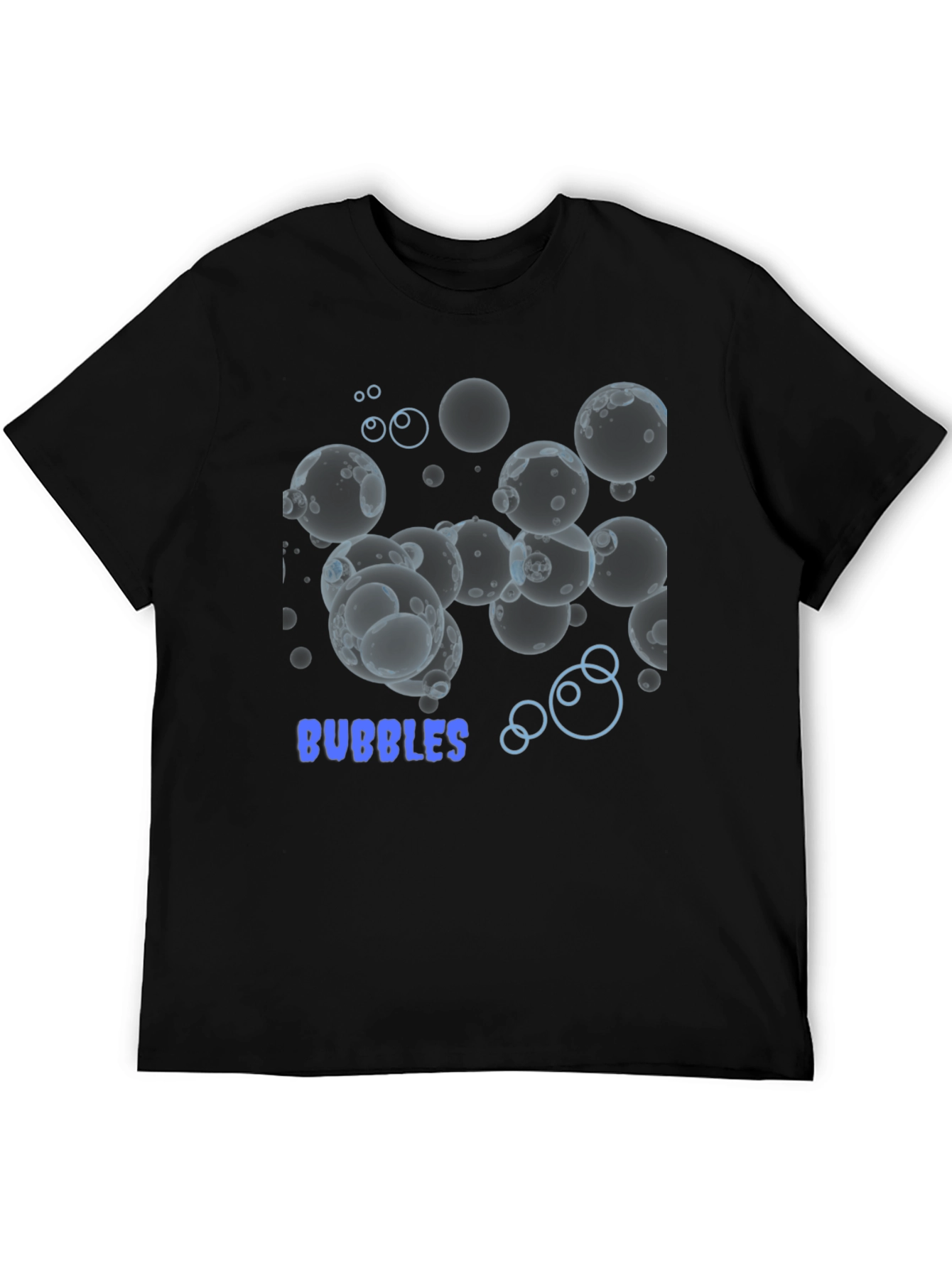 Bubbles Graphic Tee - Stylish Black Cotton T-Shirt