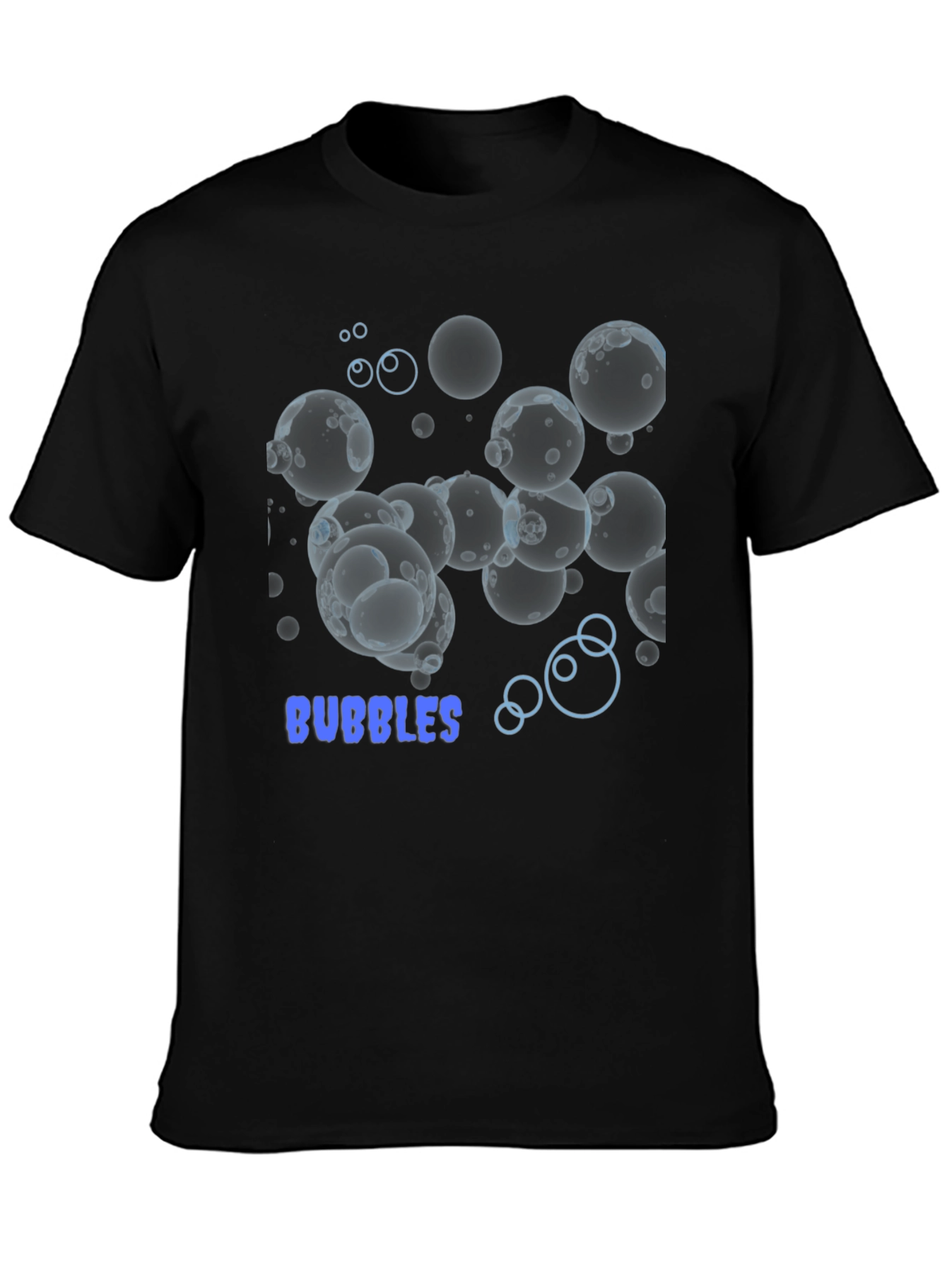Bubbles Graphic Tee - Stylish Black Cotton T-Shirt