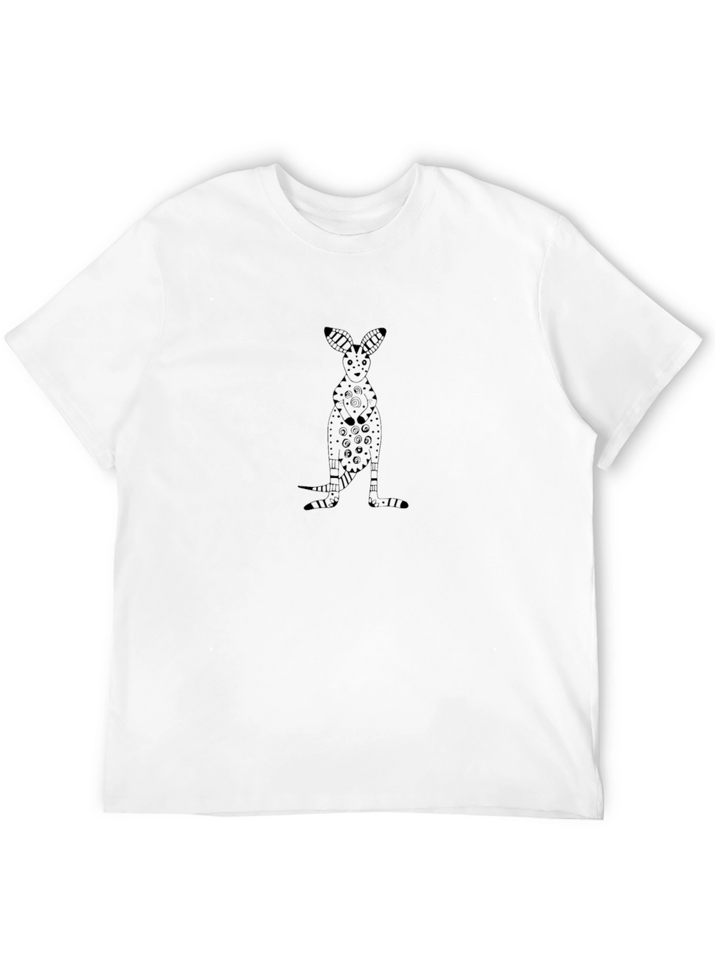 Black Graphic Tee - Unique Kangaroo Design