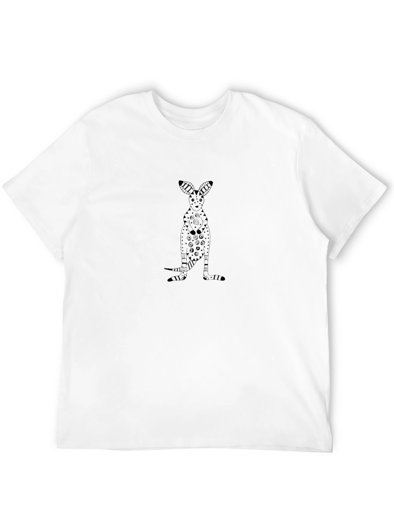 Black Graphic Tee - Unique Kangaroo Design