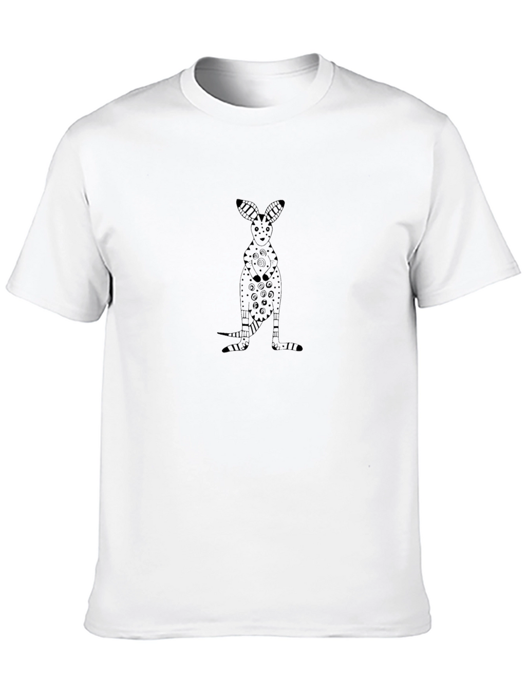 Black Graphic Tee - Unique Kangaroo Design