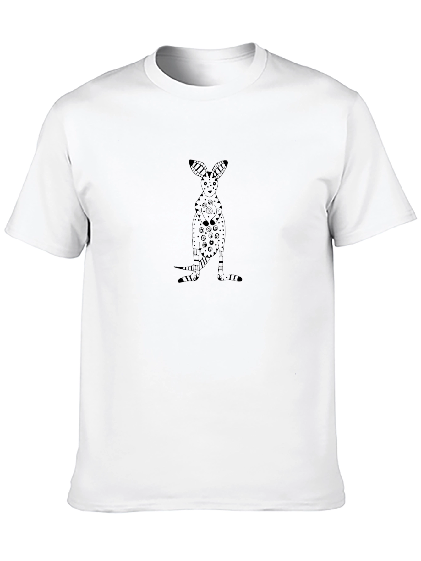 Black Graphic Tee - Unique Kangaroo Design