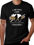 Lazy Panda T-Shirt - No Excuses Funny Graphic Tee