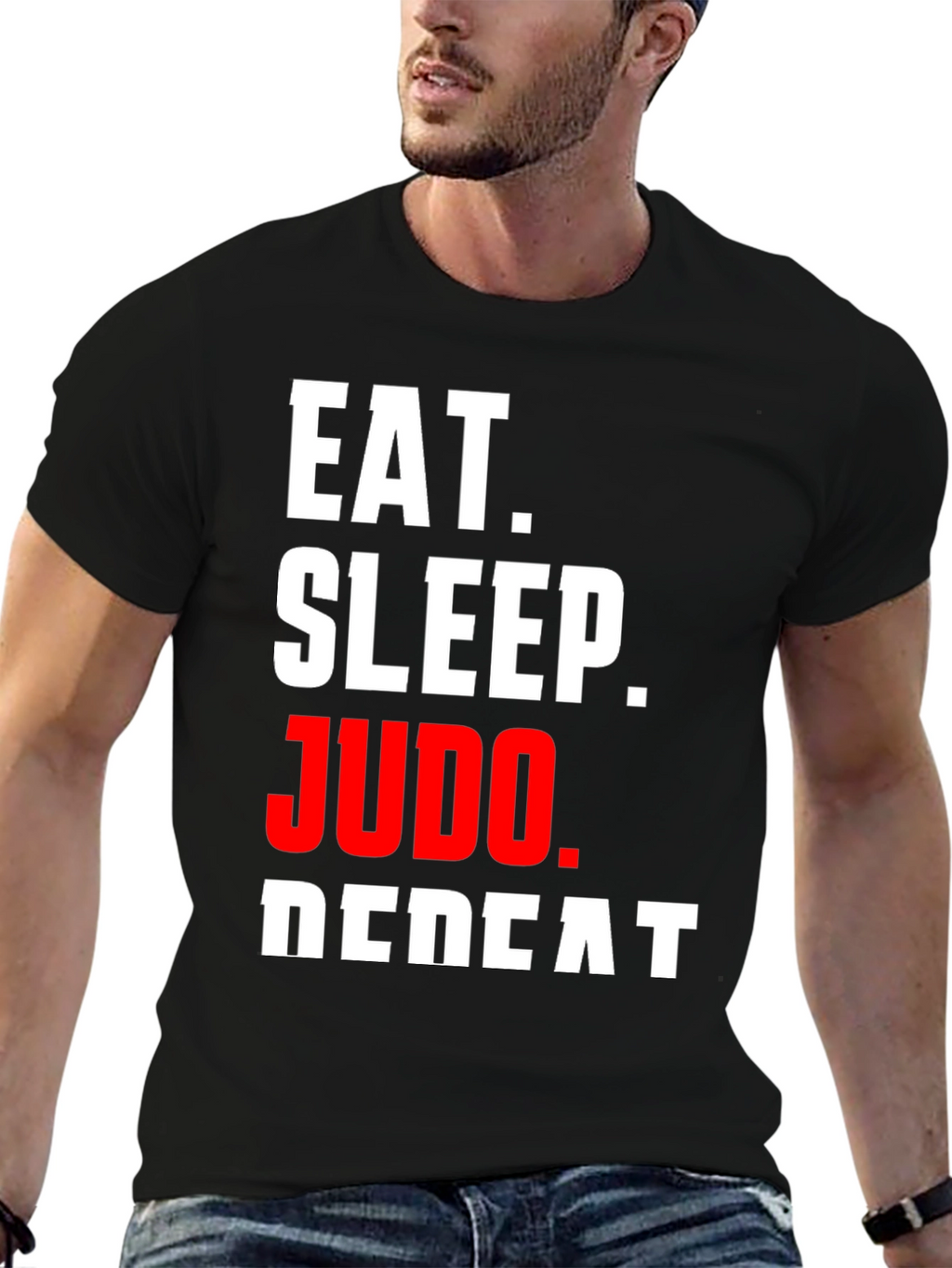 Eat Sleep Judo Repeat Black T-Shirt