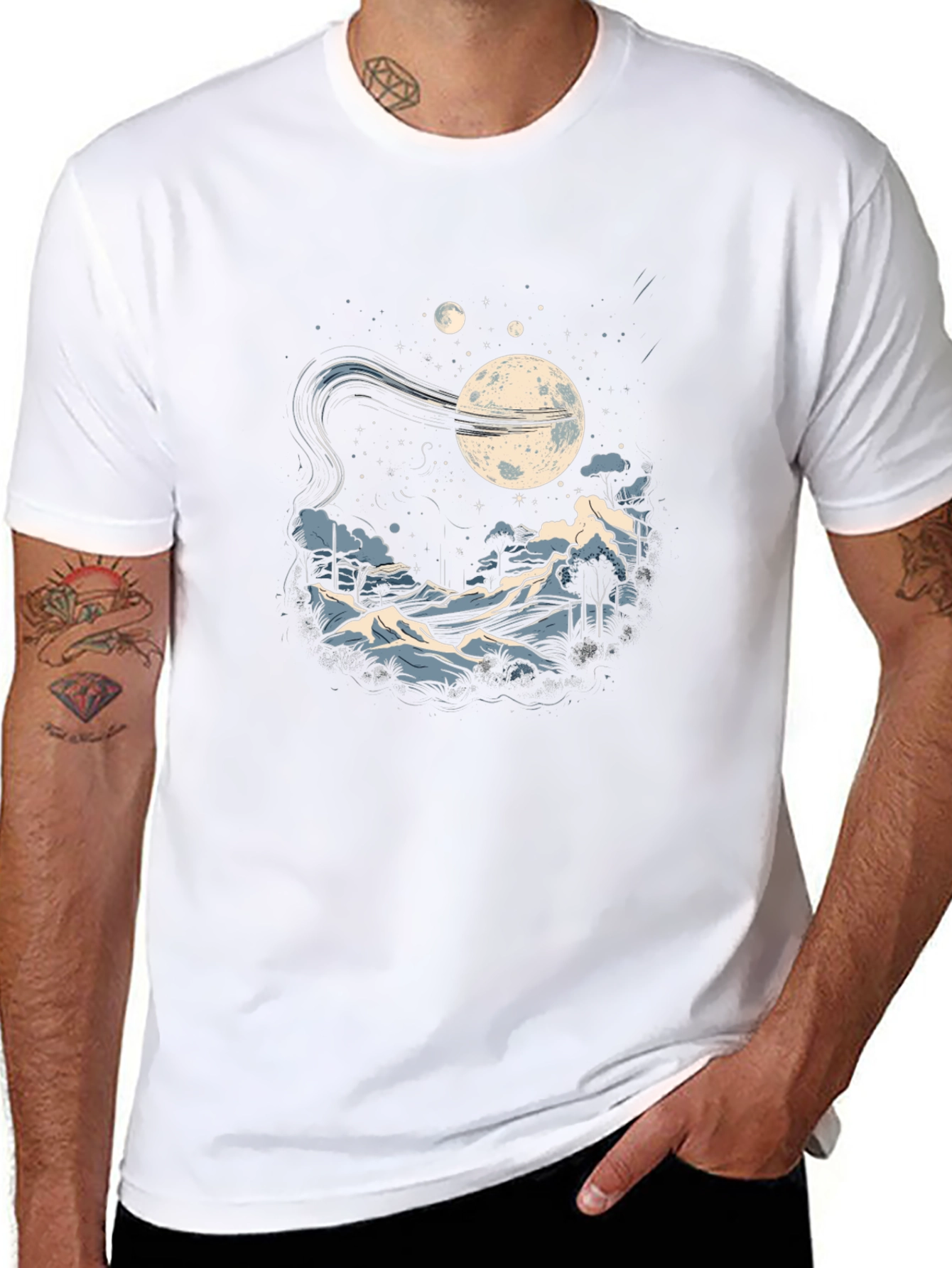Cosmic Nightscape Graphic Tee