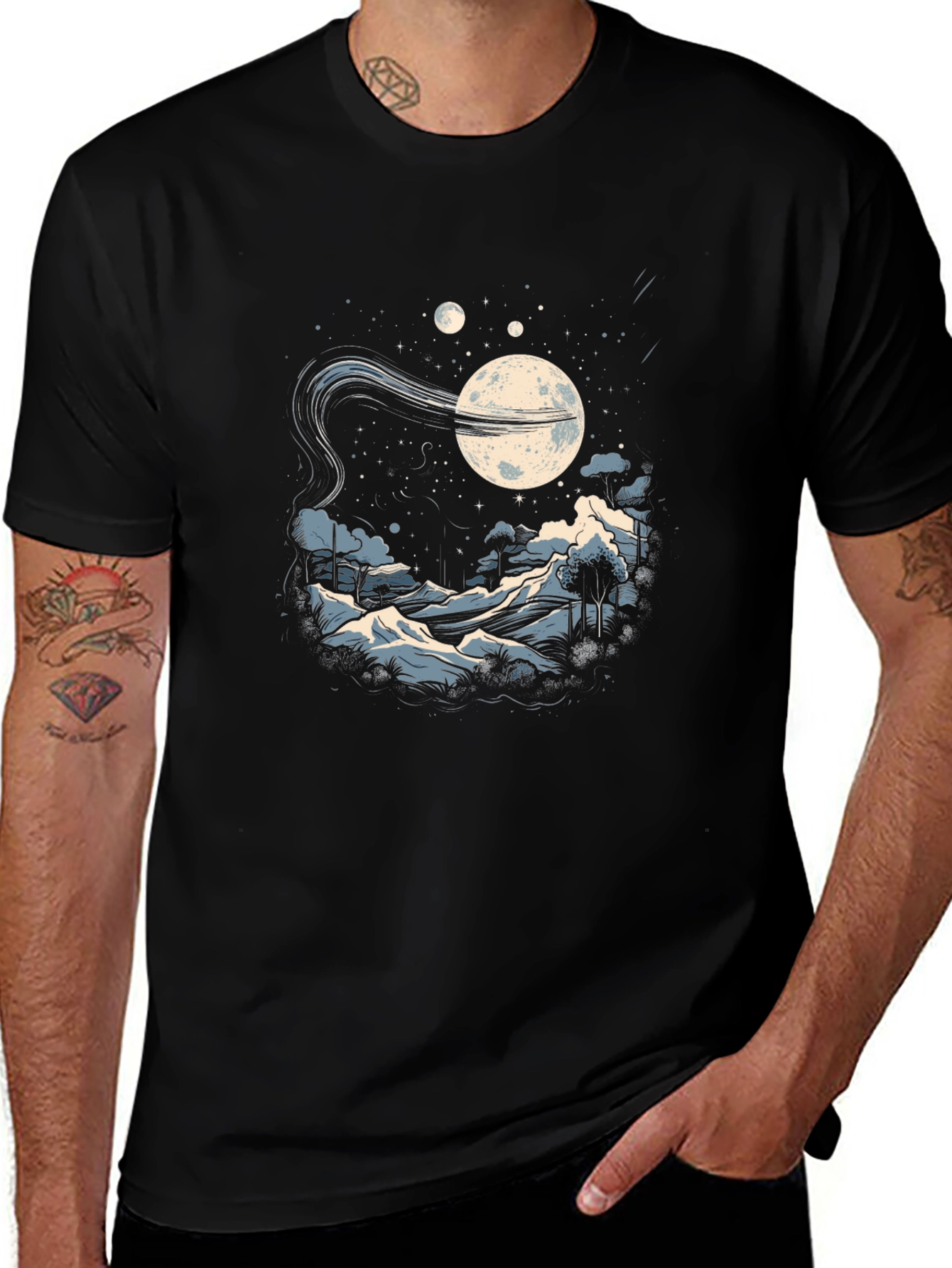 Cosmic Nightscape Graphic Tee
