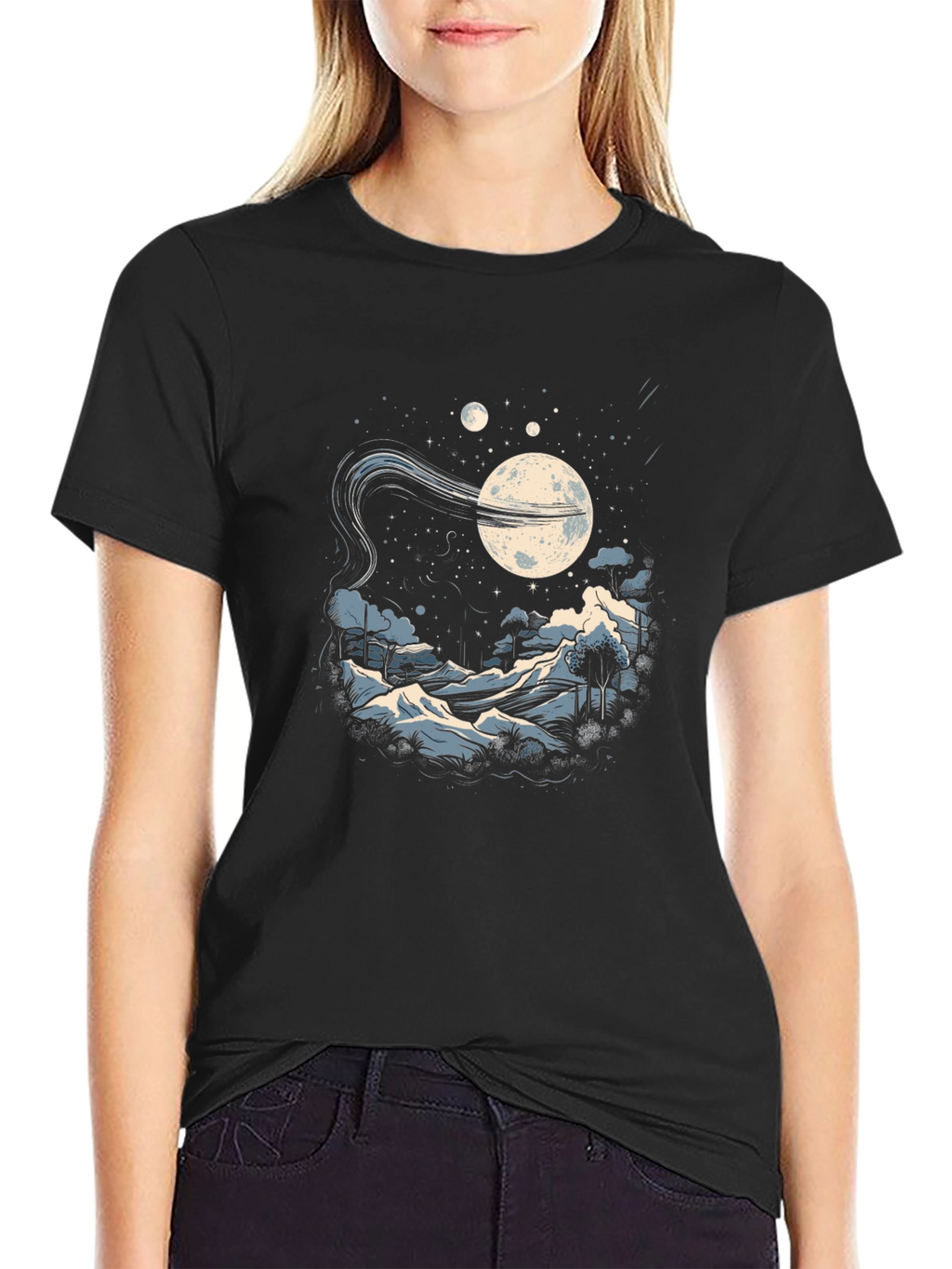 Cosmic Nightscape Graphic Tee