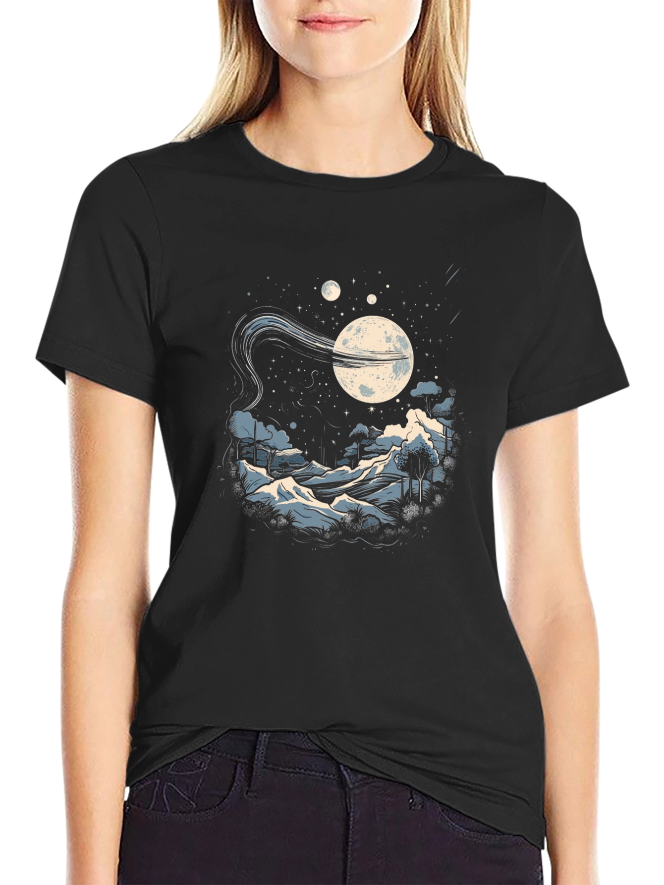 Cosmic Nightscape Graphic Tee