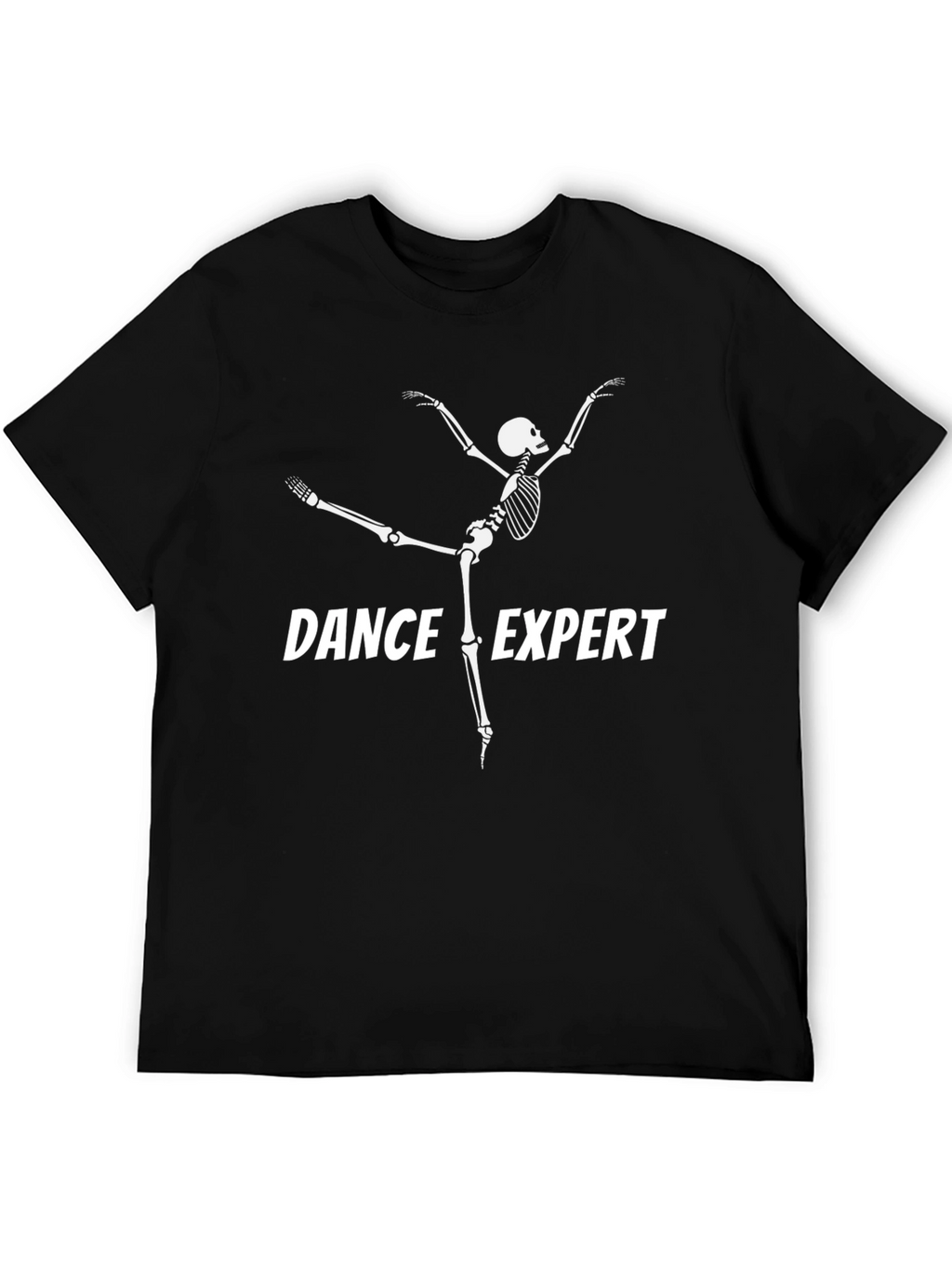Dance Expert Skeleton Graphic Tee - Black Cotton T-Shirt