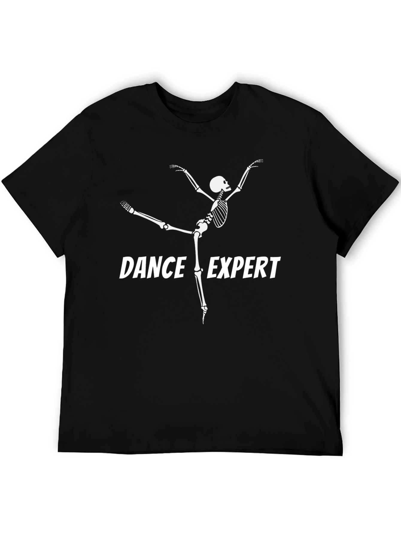 Dance Expert Skeleton Graphic Tee - Black Cotton T-Shirt