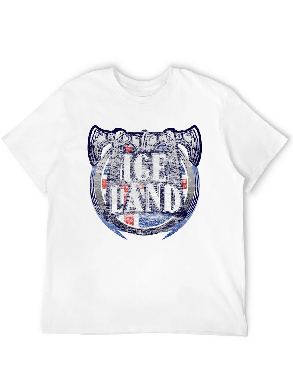 Iceland Viking Axe Flag Graphic T-Shirt