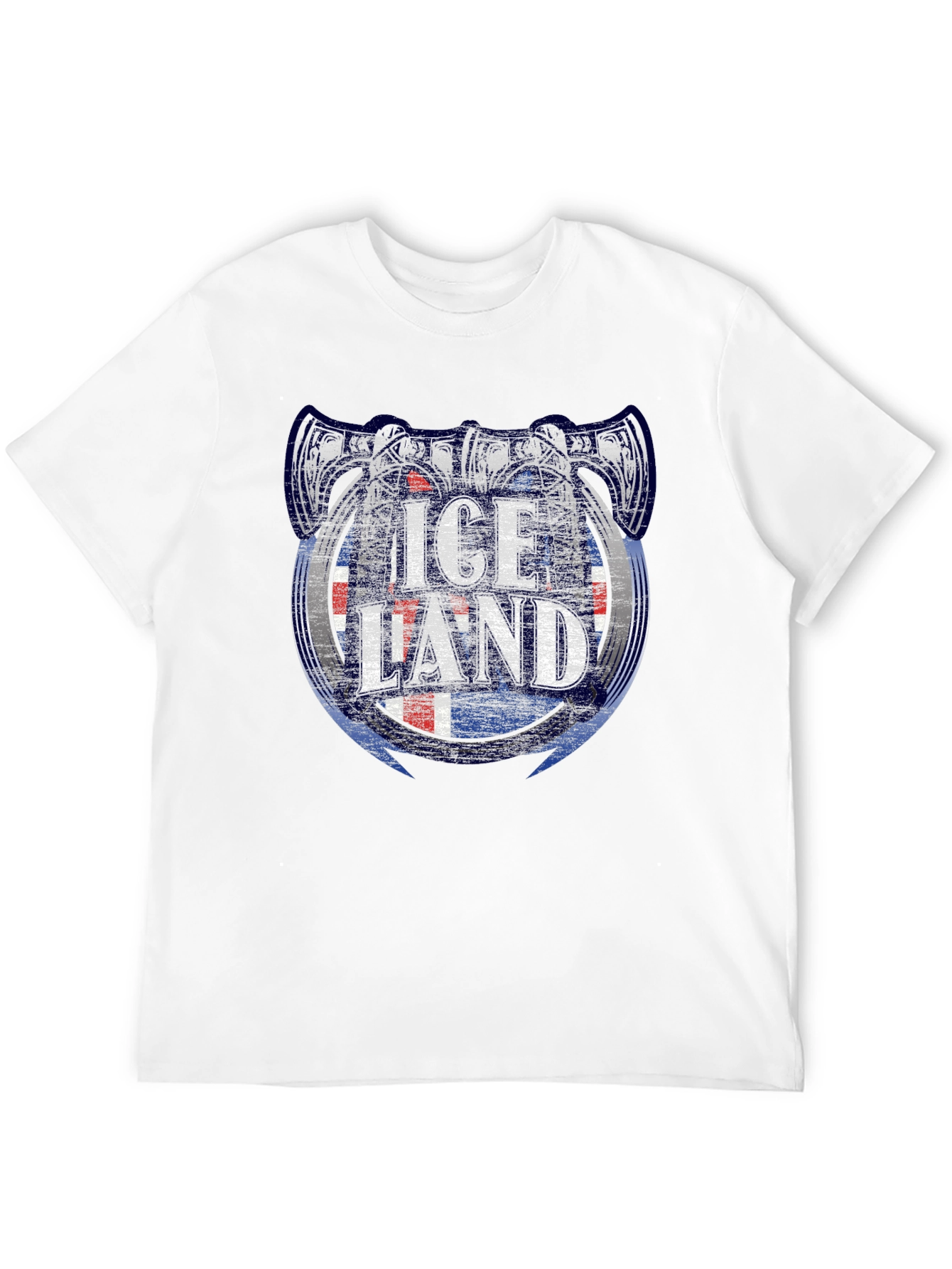 Iceland Viking Axe Flag Graphic T-Shirt