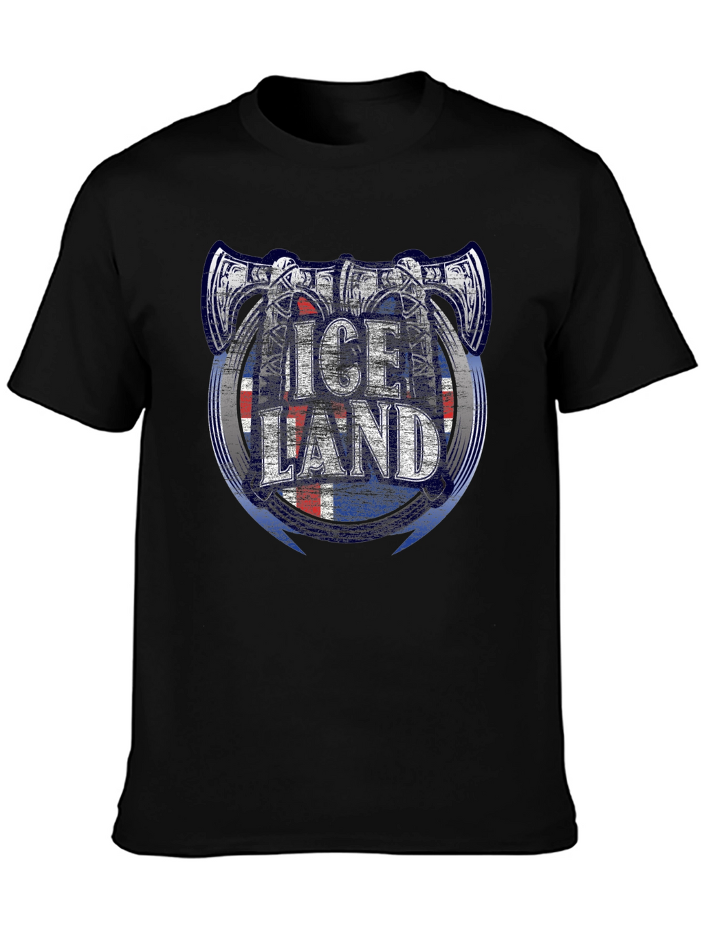 Iceland Viking Axe Flag Graphic T-Shirt
