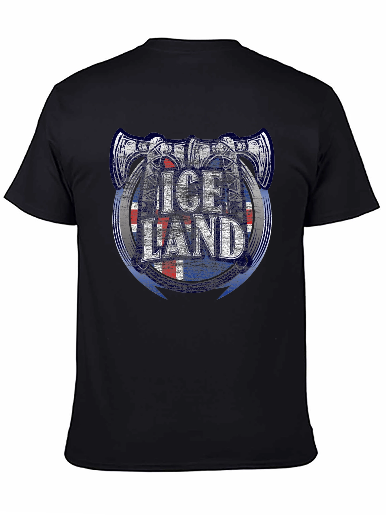 Iceland Viking Axe Flag Graphic T-Shirt