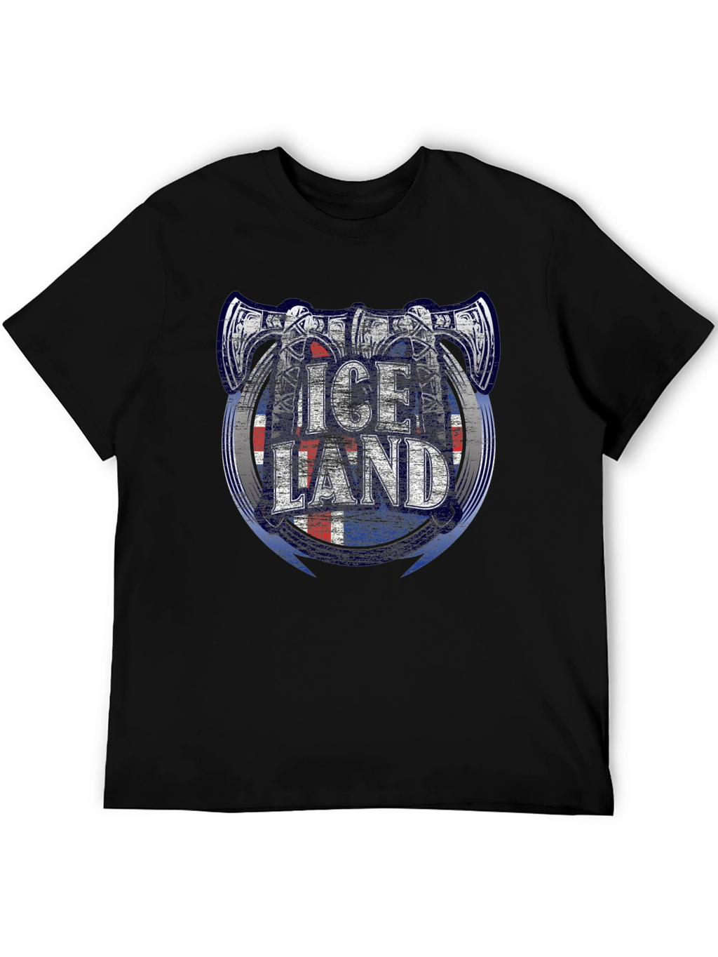 Iceland Viking Axe Flag Graphic T-Shirt
