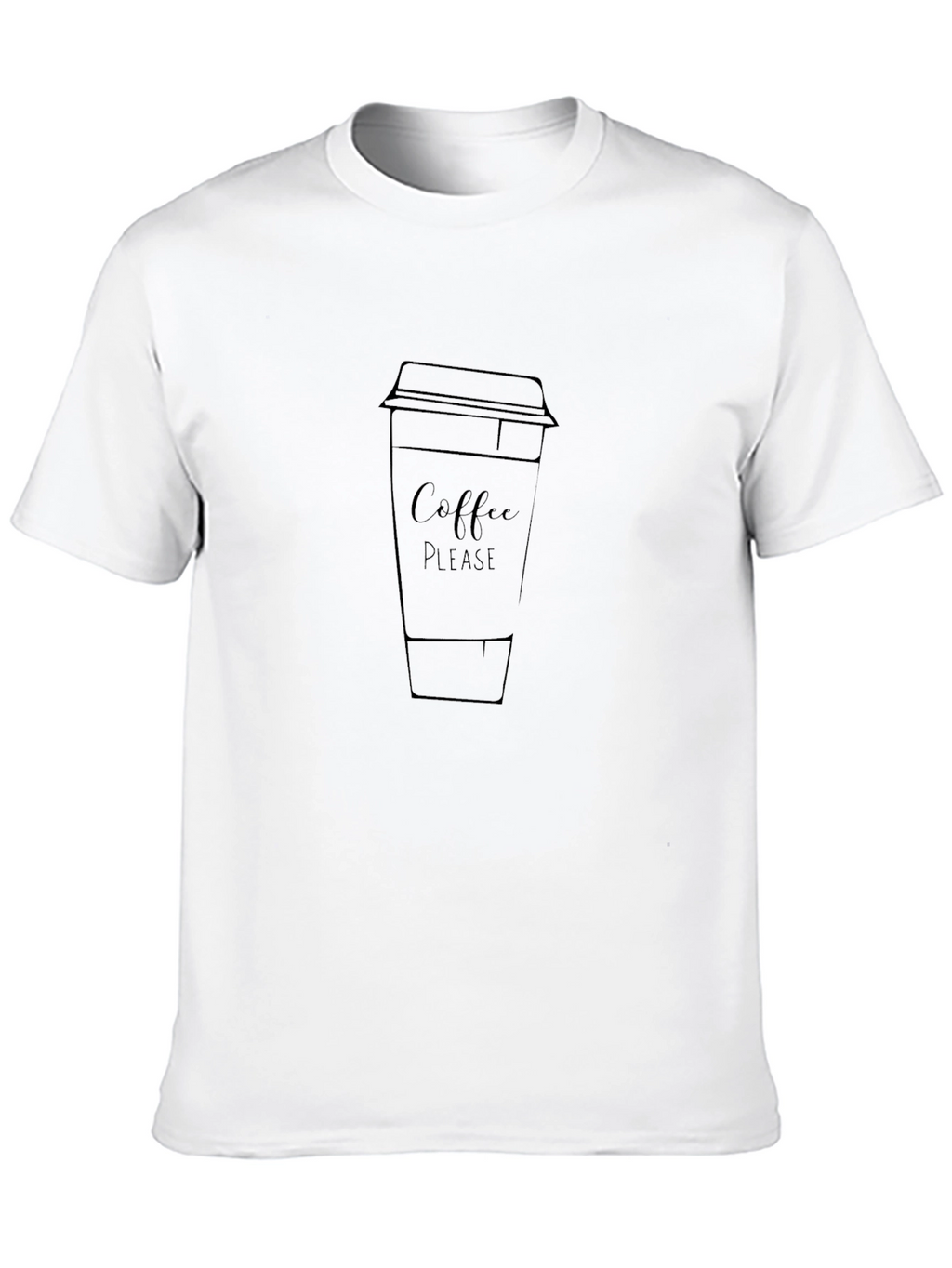 Coffee Please Graphic Tee - Black Casual T-Shirt