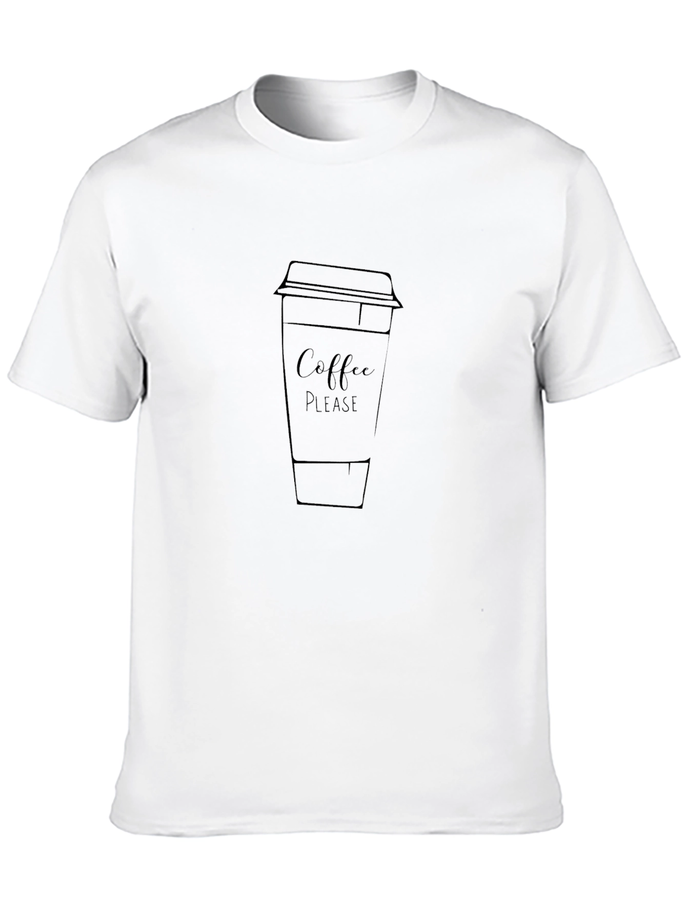 Coffee Please Graphic Tee - Black Casual T-Shirt