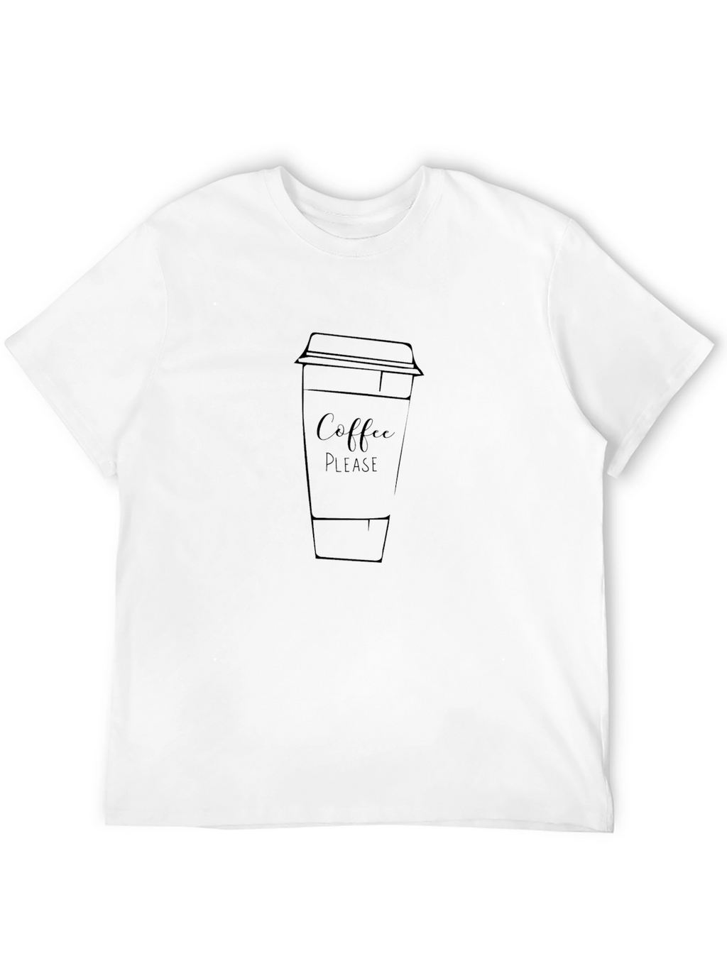 Coffee Please Graphic Tee - Black Casual T-Shirt