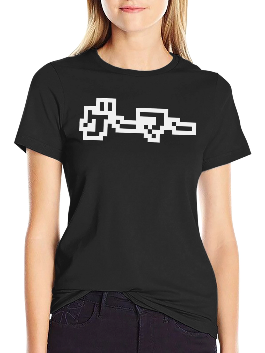 Retro Pixel Art Black T-Shirt