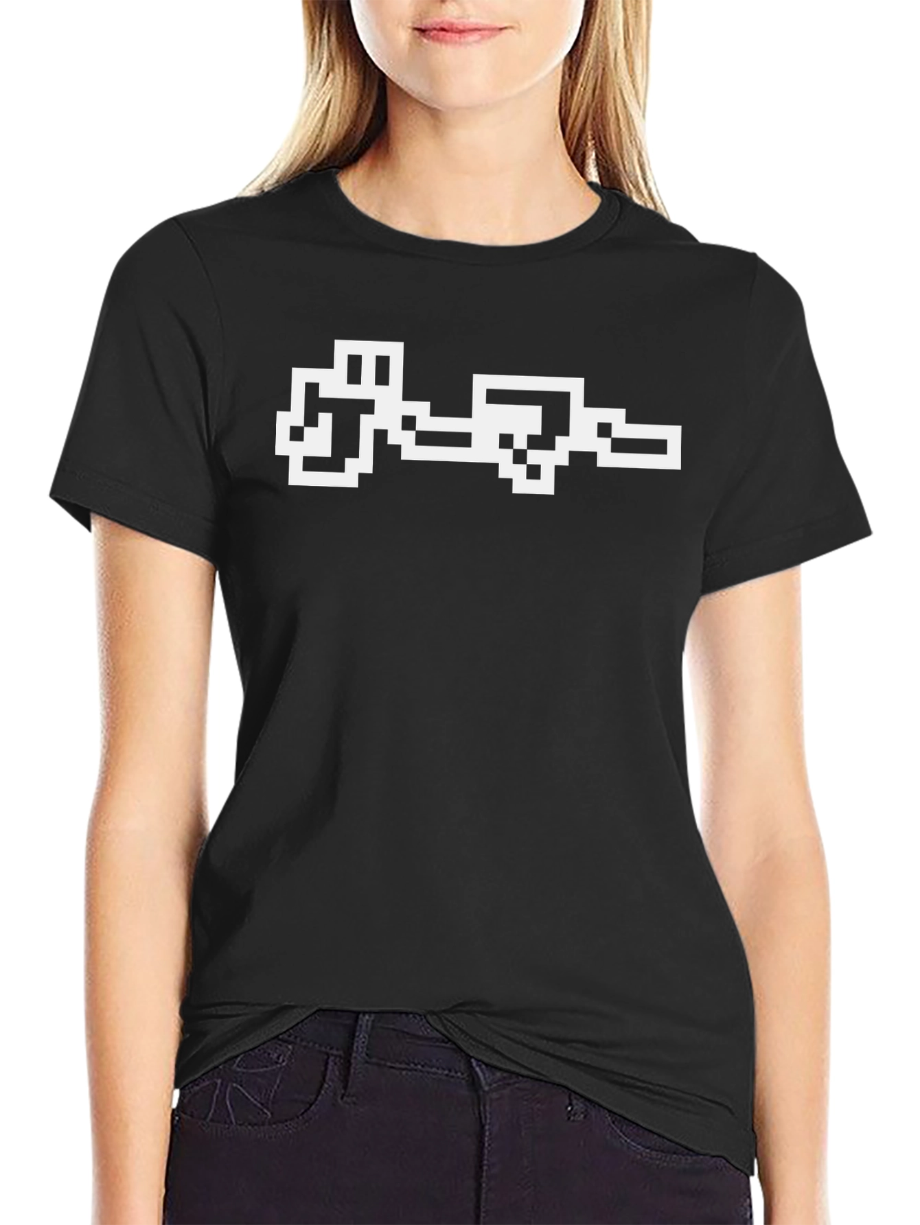 Retro Pixel Art Black T-Shirt