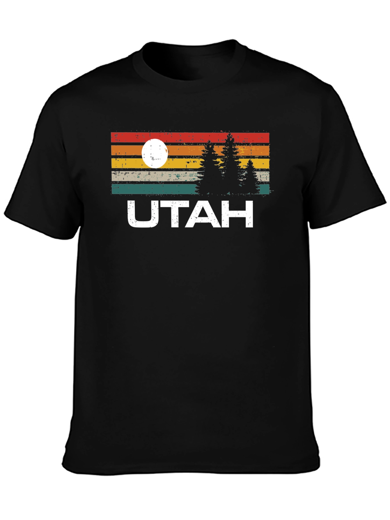 Retro Utah Graphic Tee - Mountain & Sunrise Design