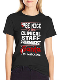 Clinical Staff Pharmacist Santa Watching T-Shirt
