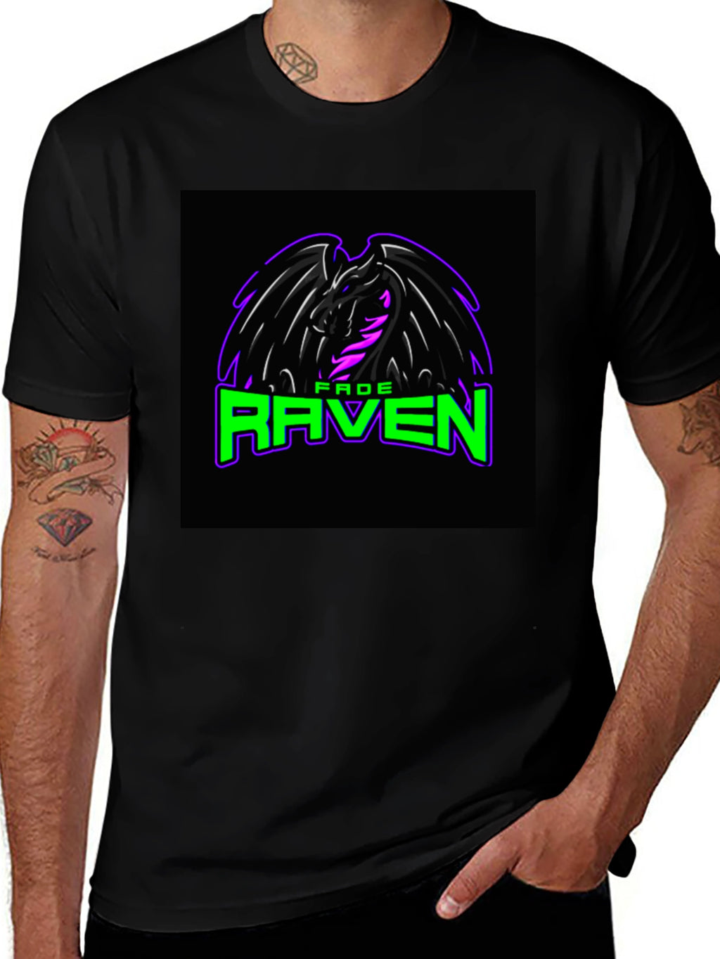 Fade Raven Graphic Tee - Black