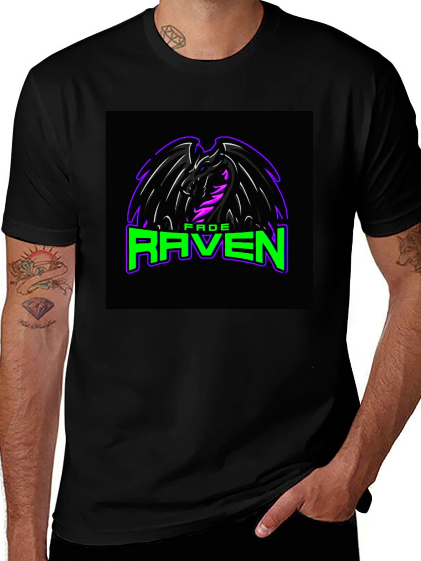 Fade Raven Graphic Tee - Black