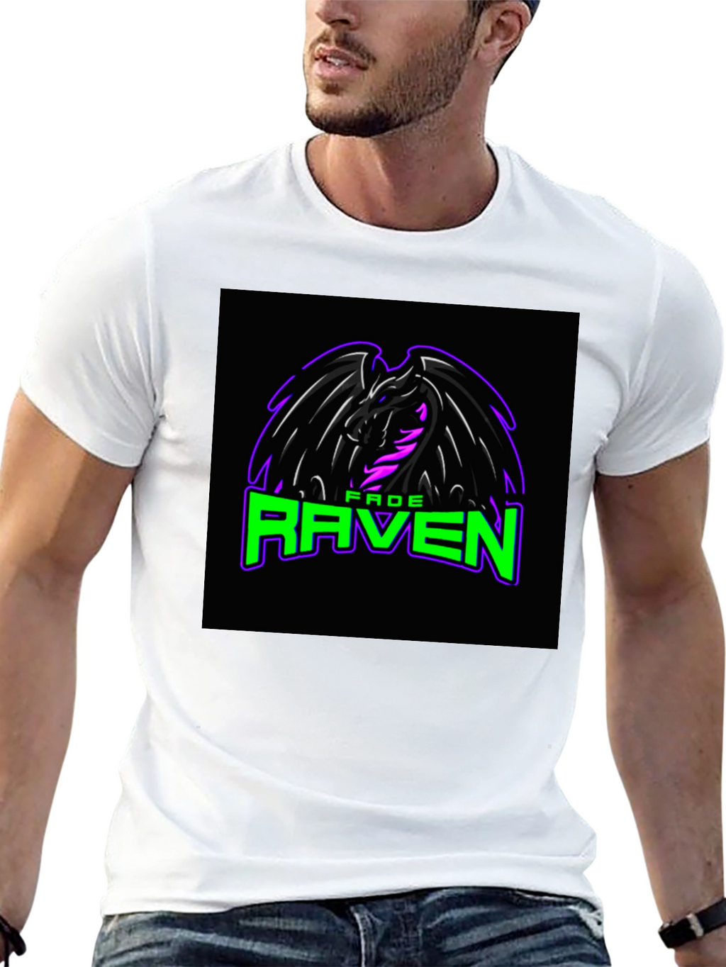 Fade Raven Graphic Tee - Black