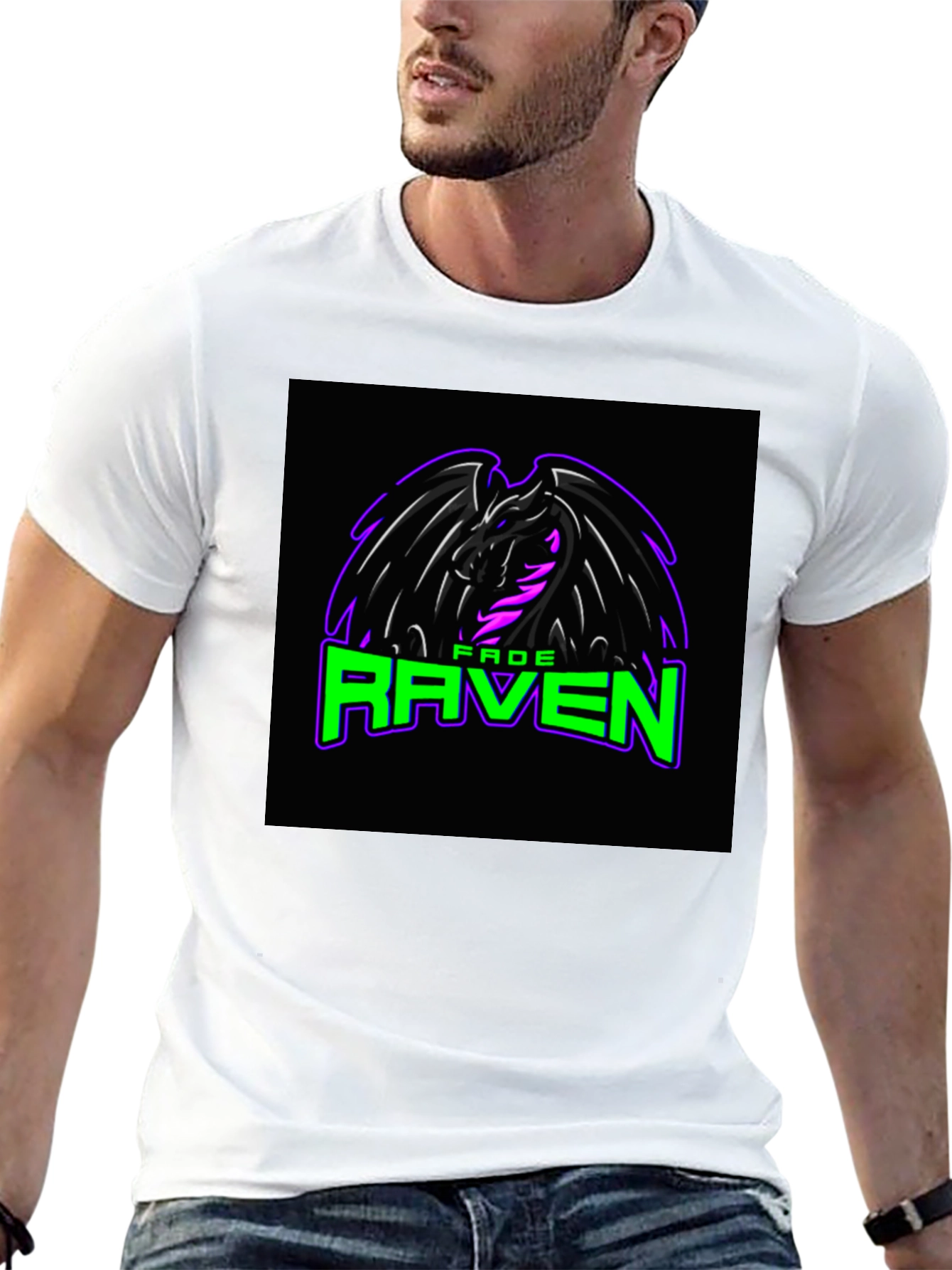 Fade Raven Graphic Tee - Black