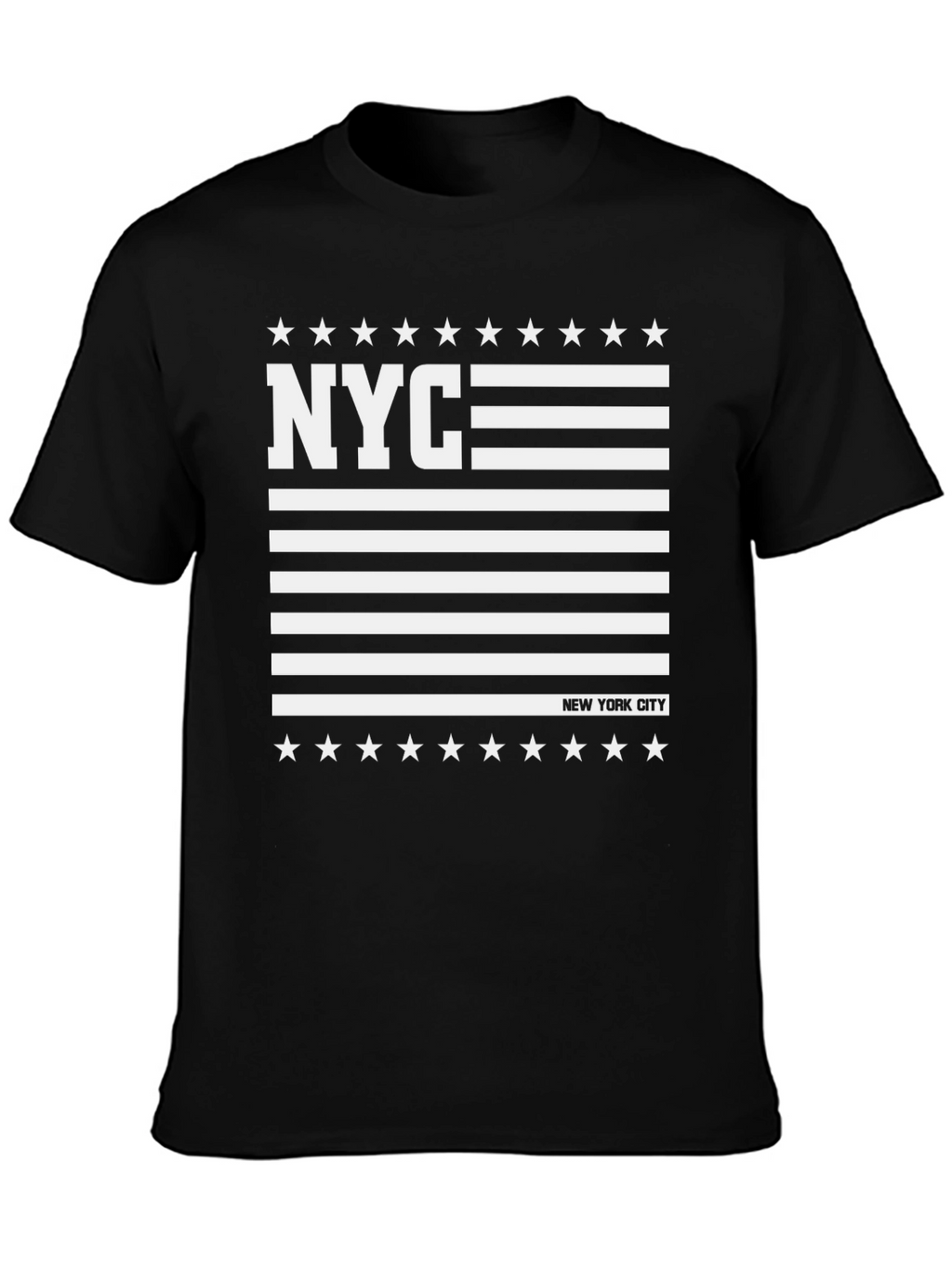 NYC Stars & Stripes Graphic Tee - Black