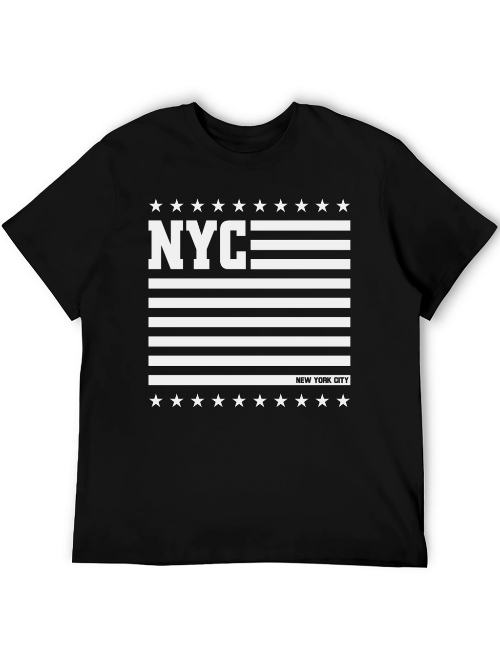 NYC Stars & Stripes Graphic Tee - Black
