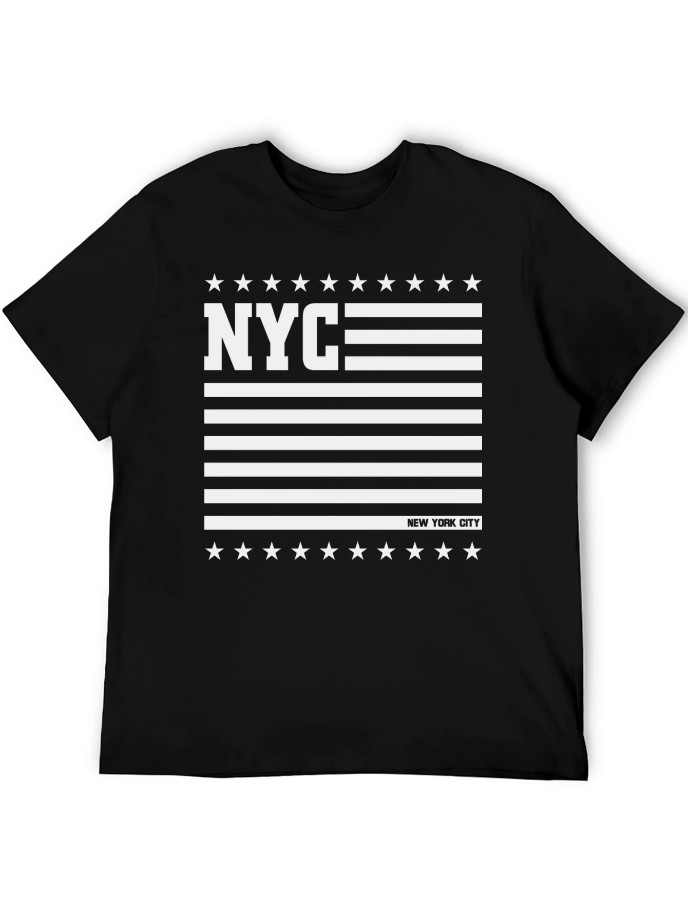 NYC Stars & Stripes Graphic Tee - Black