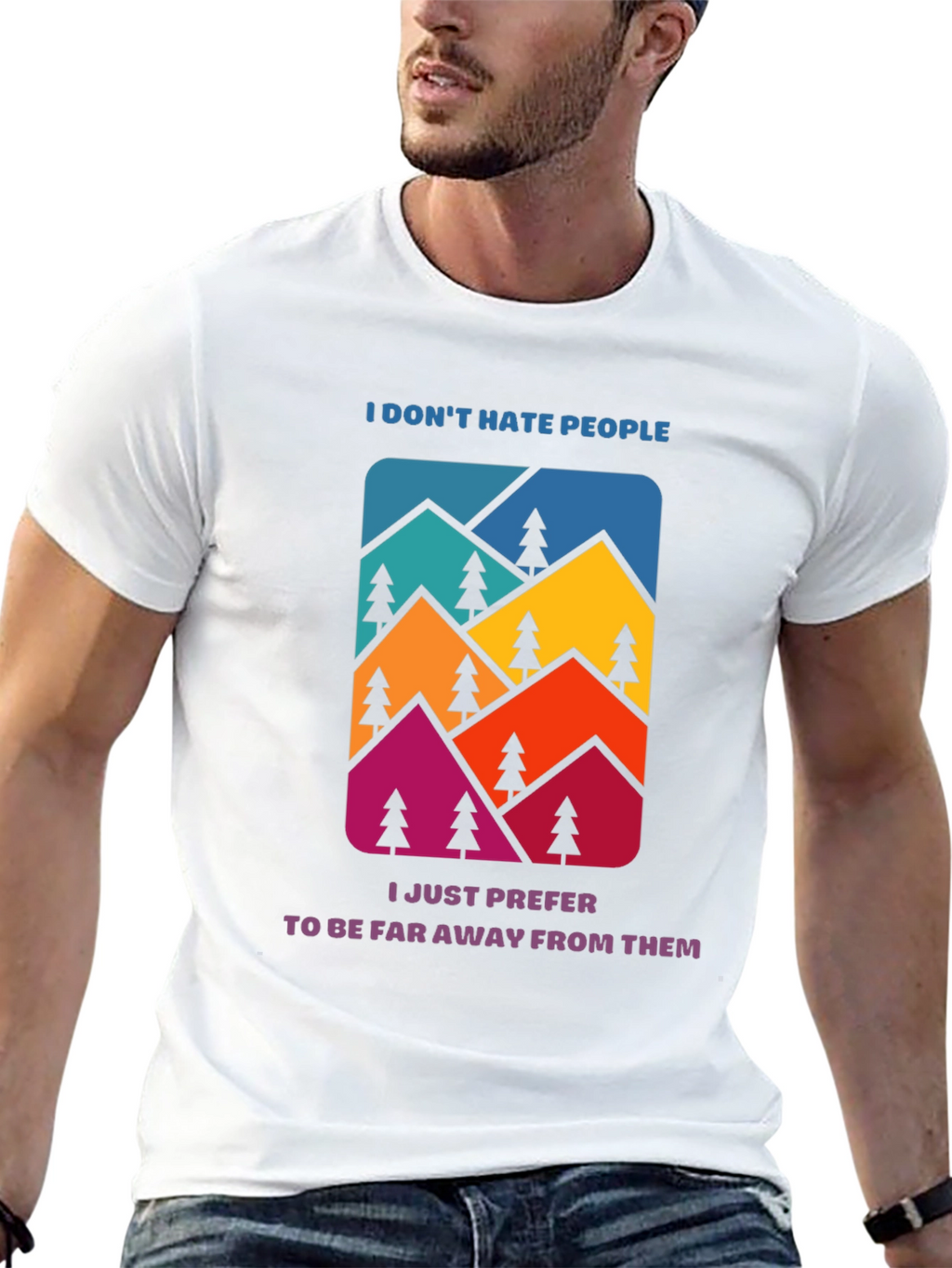 Mountains Graphic Tee - Introvert Funny T-Shirt
