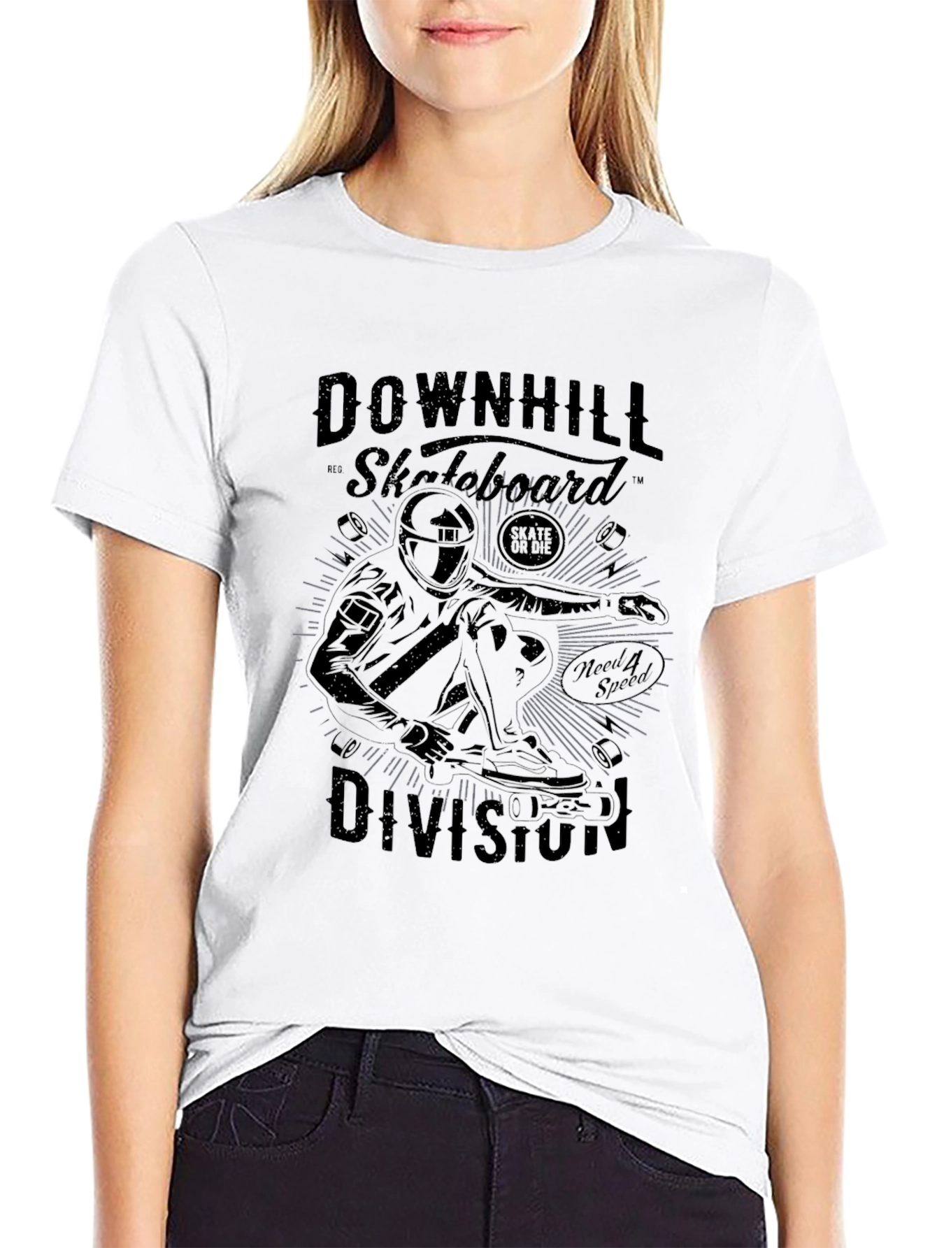 Downhill Skateboard Division Black T-Shirt