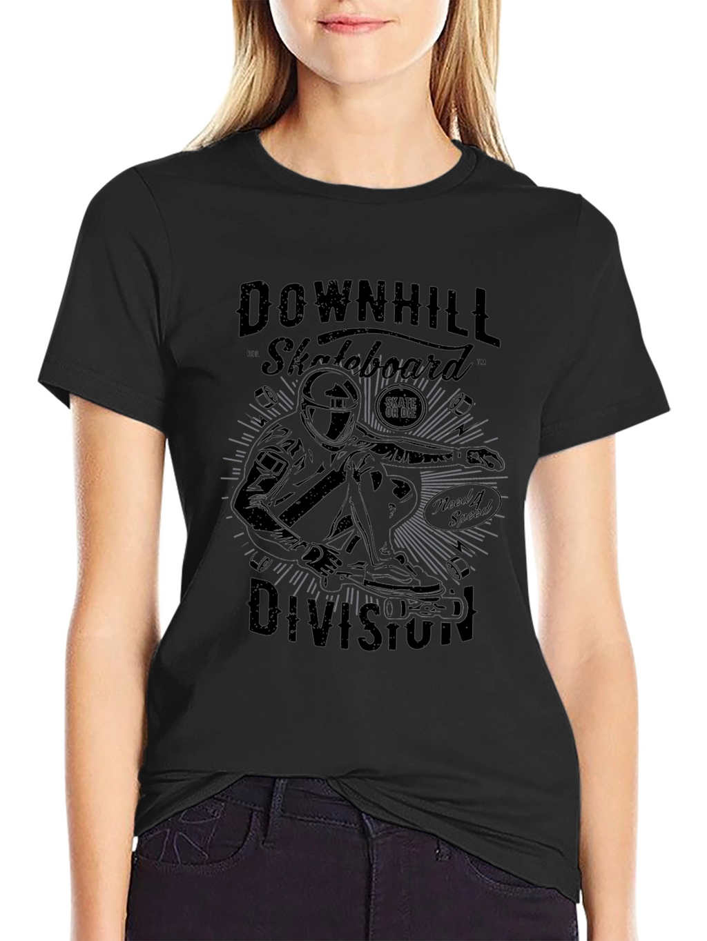 Downhill Skateboard Division Black T-Shirt