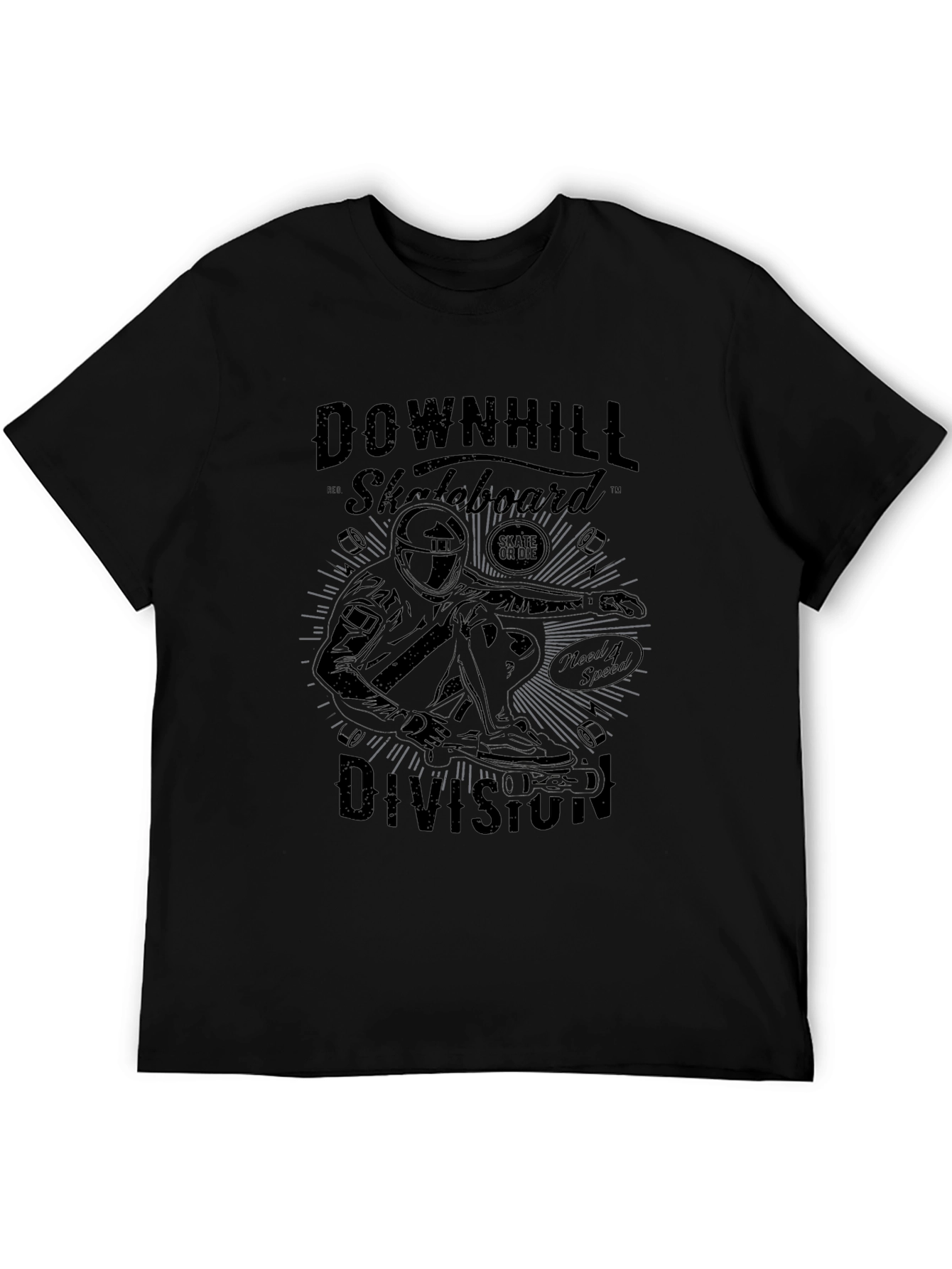 Downhill Skateboard Division Black T-Shirt