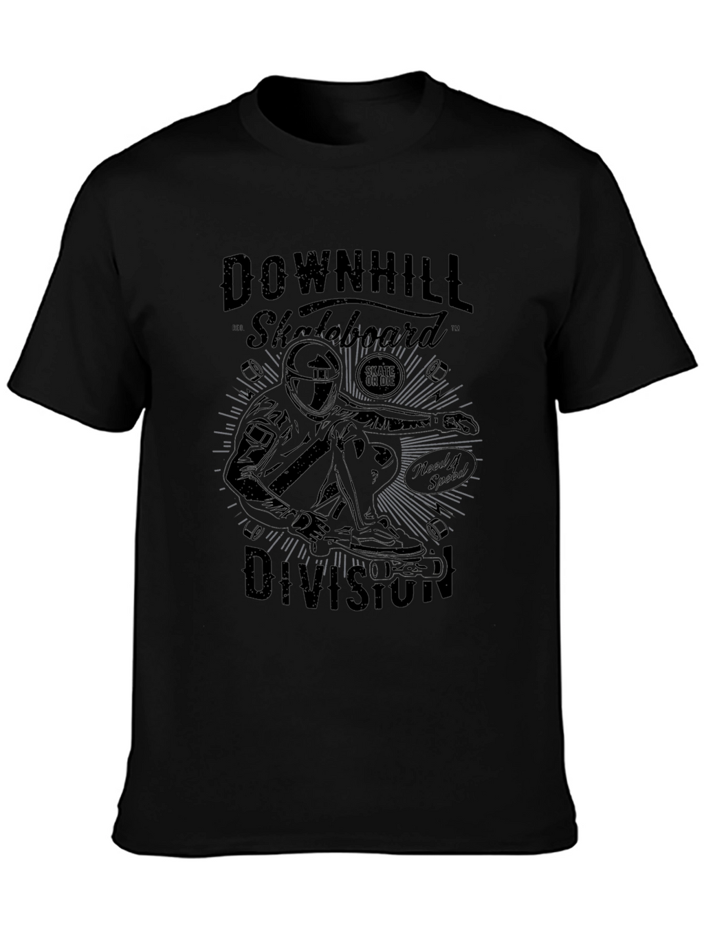Downhill Skateboard Division Black T-Shirt
