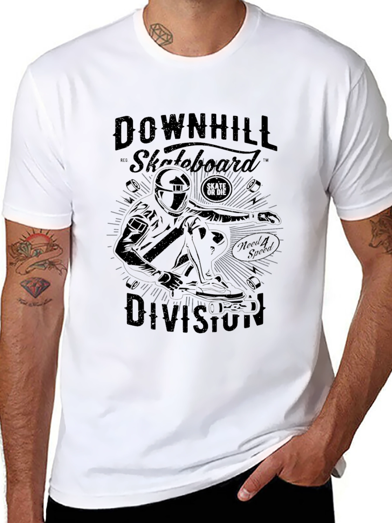 Downhill Skateboard Division Black T-Shirt