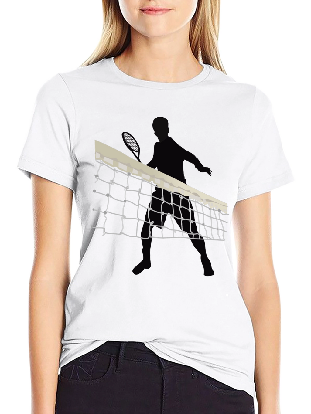 Tennis Player Graphic Black Tee