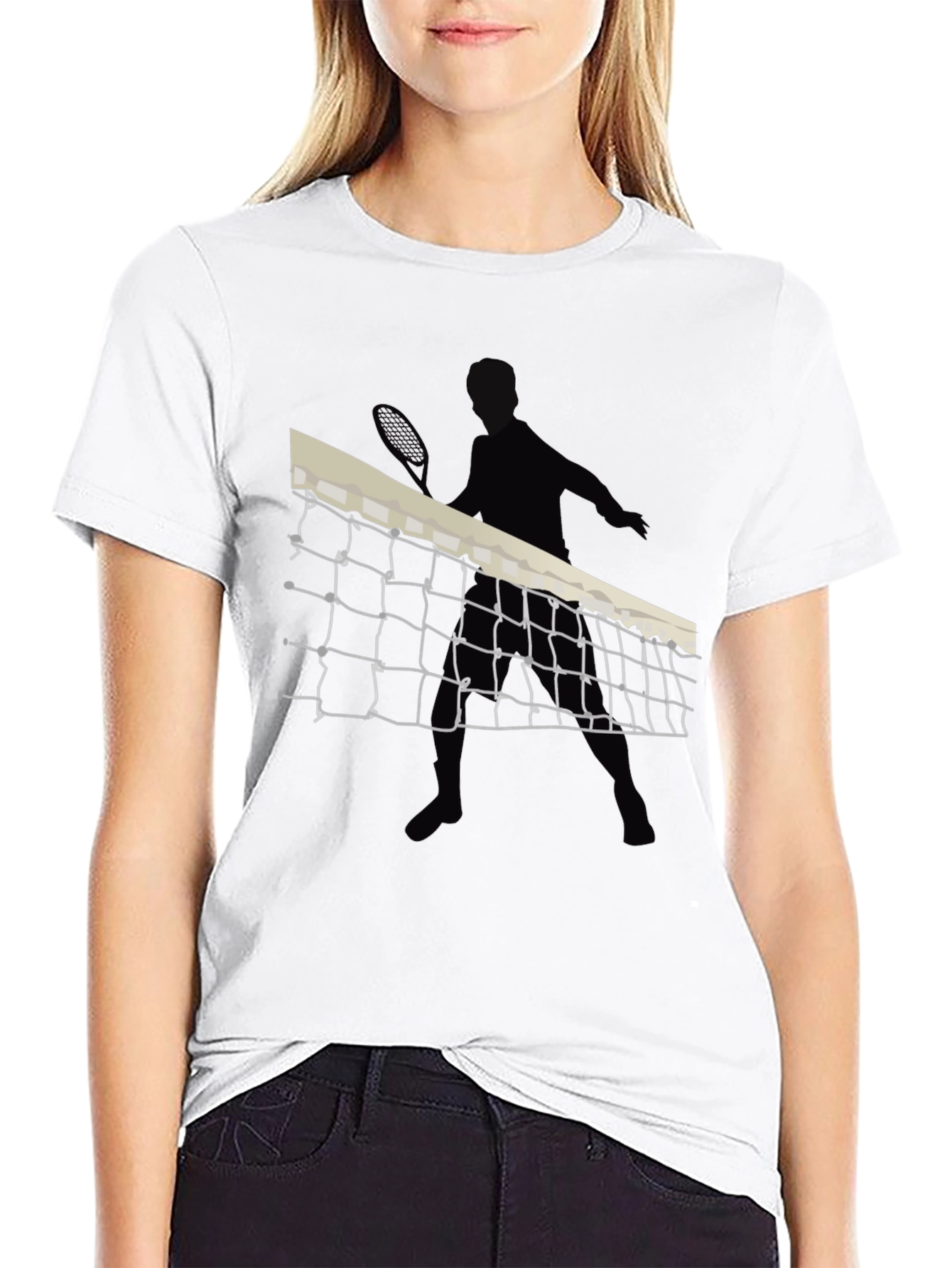 Tennis Player Graphic Black Tee
