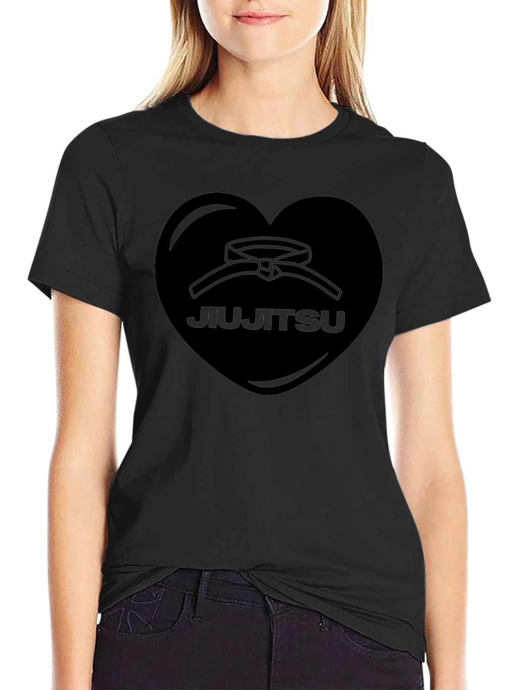 Jiu Jitsu Heart Graphic T-Shirt - Black