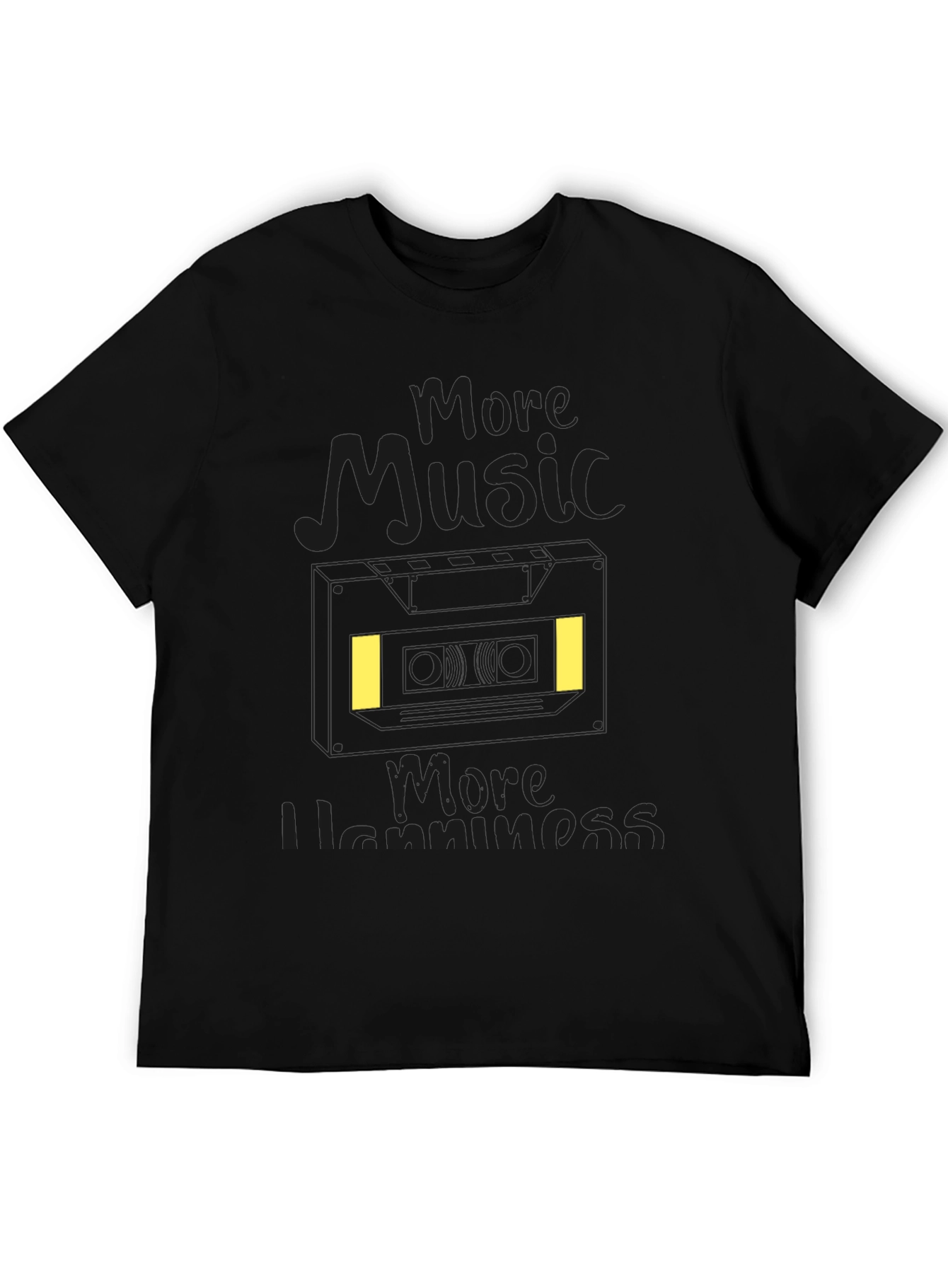 More Music More Happiness Black T-Shirt