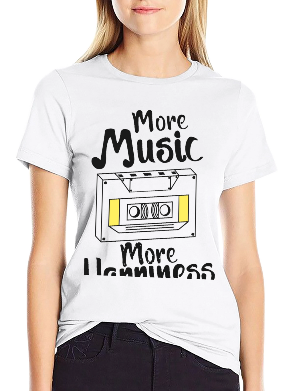 More Music More Happiness Black T-Shirt